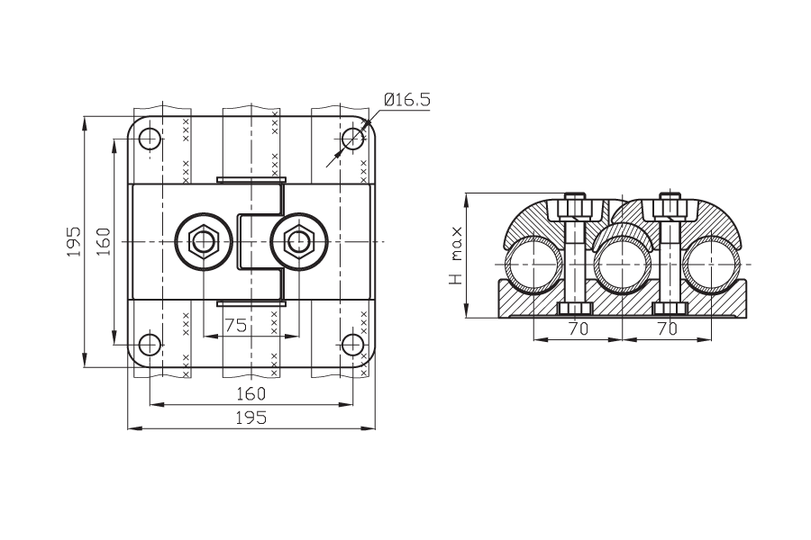 Зажим опорный 3AA-8-2